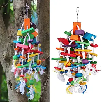 

1pc Parrot Toy Hanging Colorful Climbing Chewing Toy Parrot Cage Accessories Pet Bird Parrot Chewing Toy Colorful Climbing Toy