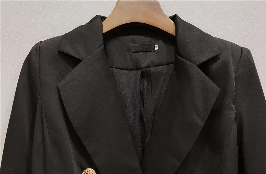 Блейзеры костюм женский 2019 Ранняя осень модный металлический двубортный костюм + узкие брюки офисный женский костюм из двух предметов