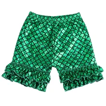 Детские летние милые шорты для маленьких девочек; обтягивающие шорты для маленьких девочек с рисунком русалки, рыбьей чешуи; эластичные шорты; короткие брюки для девочек с изображением русалки