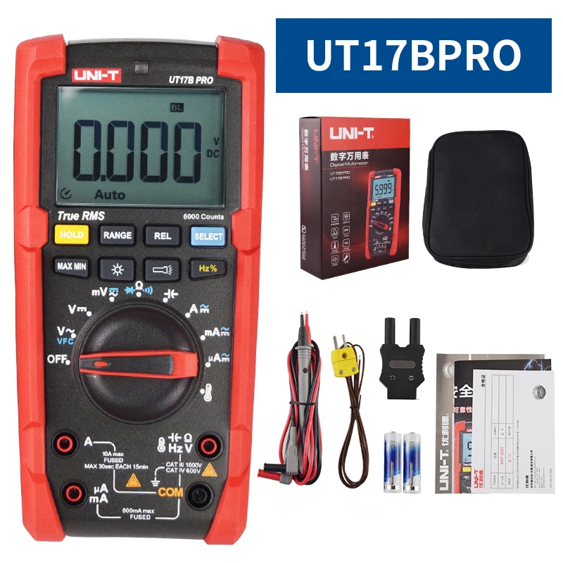 Цифровой мультиметр UNI T UT15B PRO / UT17B функция True RMS 1000 В переменного/постоянного тока