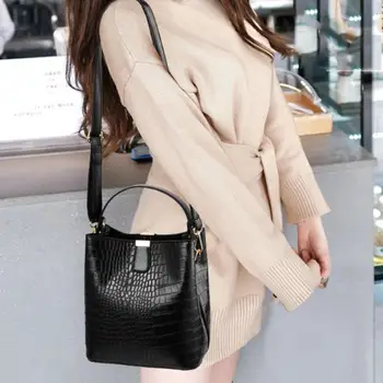 

Good Quality Casual Women Grid Pattern Large Capacity Shoulder Bag Faux Leather Tote Handbag bags for women 2019