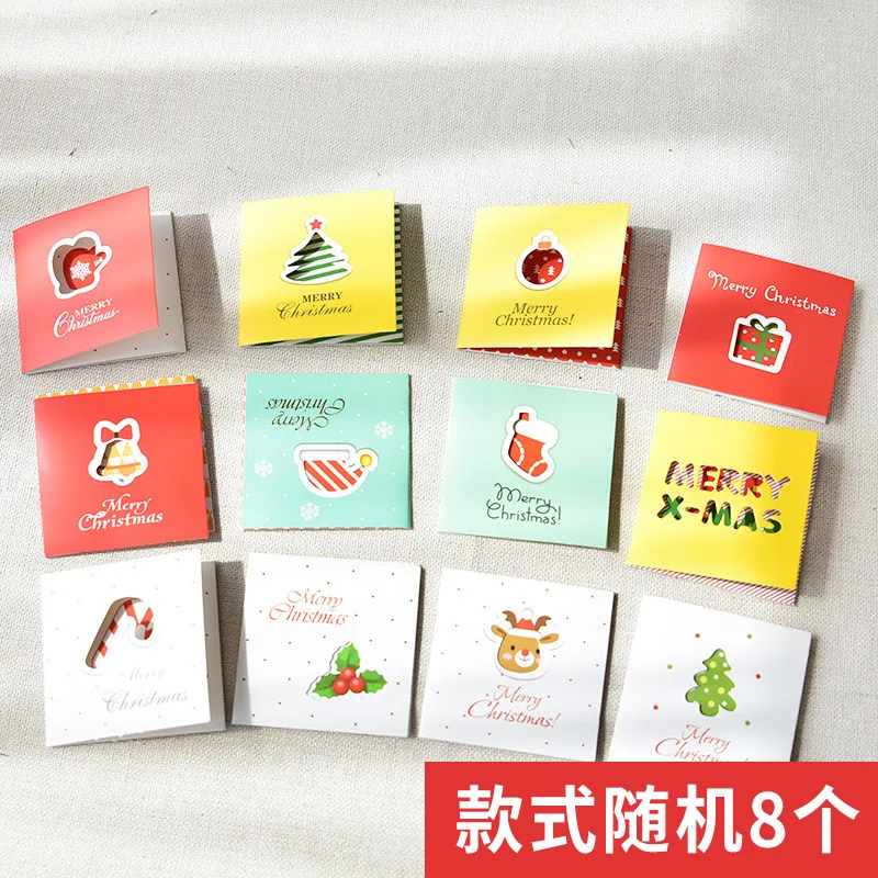 Mookids20 Snowman Dress Santa Claus Christmas Card with Envelope Postcard Merry Christmas New Year Gift Card - Цвет: 6