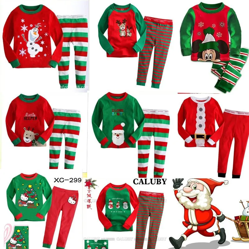 Latest Christmas Children's Pajamas Set Boys Girls Cotton New Years Sleepwear Long-sleeved Good Quality Kids Pajamas Suit