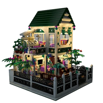 

1500Pcs Romantic Cottage Kits DIY Handmade Dollhouse Building Blocks House Model With Light Block Assembly Toys For Boys Gifts