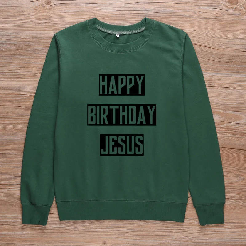 ONSEME/толстовка с круглым вырезом и надписью «Happy Birthday Jesus», Женский христианский джемпер, пуловер, свитшоты, женский спортивный костюм, S-128