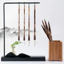 Набор кистей для китайской каллиграфии, 4 шт., Волчья кисть для письма с несколькими волосами, обычная кисть для рисования пейзажей