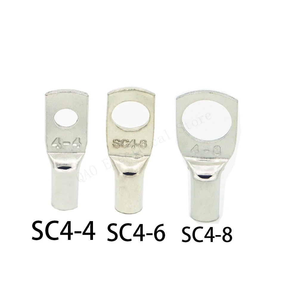 

50pcs Snapshot of copper terminals SC4-4 SC4-6 SC4-8 copper nose Copper cable terminal Copper tin plated terminals