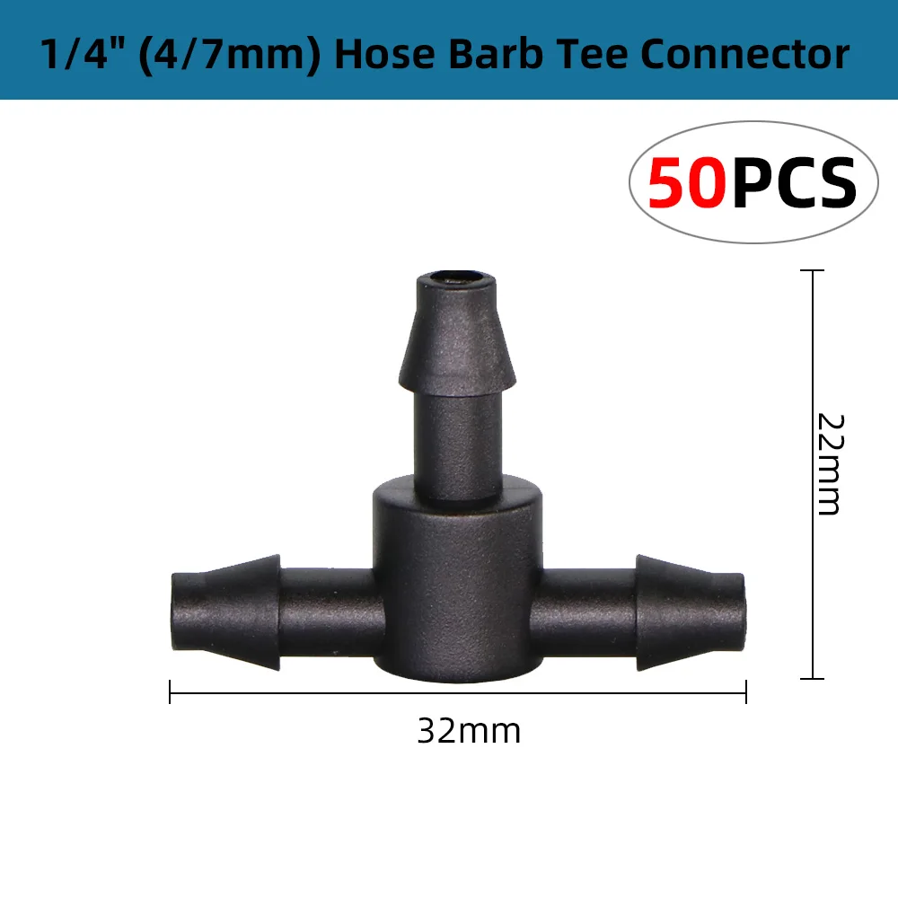 50-200PCS 1/4'' Hose End Plug 4/7mm Watering Connectors Micro Tubing Water Stop Garden Drip Irrigation Barbed Stopper Tools 