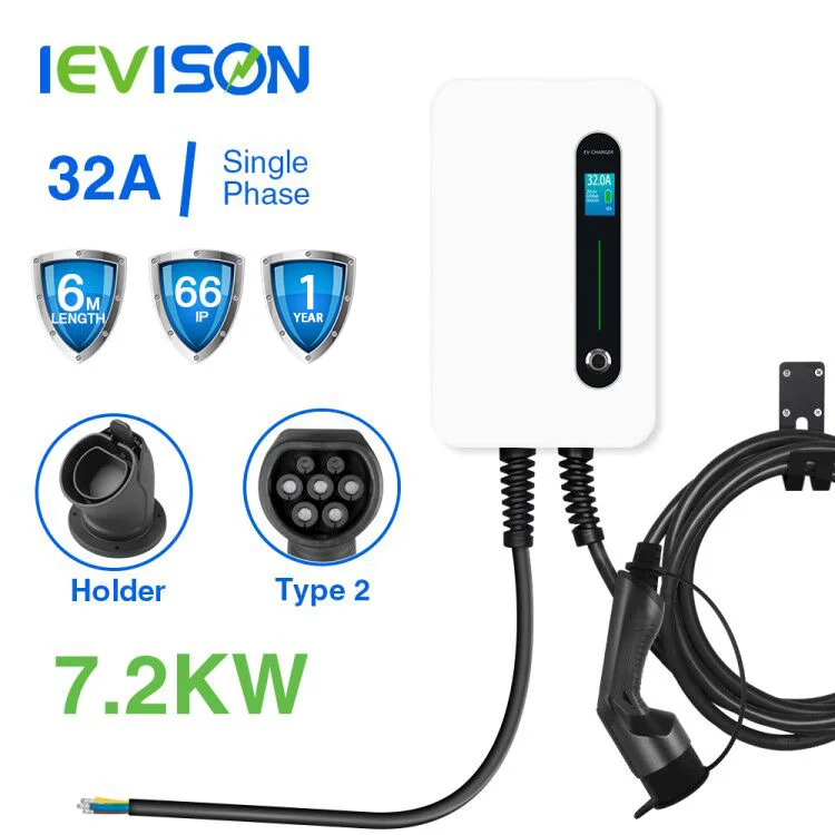 32A 1 фаза EV Зарядное устройство крепёж станция зарядки электромобилей EVSE Wallbox с