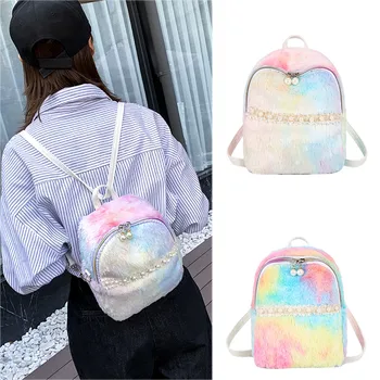 

backpack women Fashion Simple Plush Shoulder Bag Versatile Shoulder Travel Backpack bags mochila mujer рюкзак женский#F20