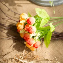 1 шт закат красный цветок бутон Цветочные украшения из шелка Декоративные колья и ветра Спиннеры садовые украшения для двора патио