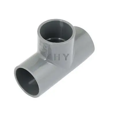 

32mm Inner Dia Gray PVC Three Way Tee Wire Pipe Tube Connector Fitting