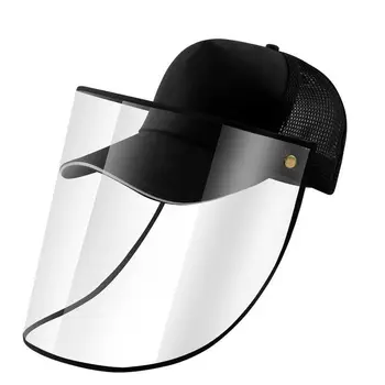 

Black Protection Product Anti-saliva Hat Waterpoof Windproof Anti Dust Hat Face Shield Isolation Face Cover Mask Helmet Hats Cap
