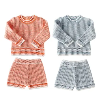

Infant Newborn Baby 's Set Baby Girls Clothes Autumn Spring Knit Baby Clothes Set Handmade Woolen Baby Boys Clothing Set