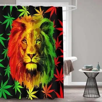 

MTMETY Color 3D Print Animal Shower Curtains Bath Screens Waterproof Curtains for Bathroom Decor Customized Lion Tiger Beast