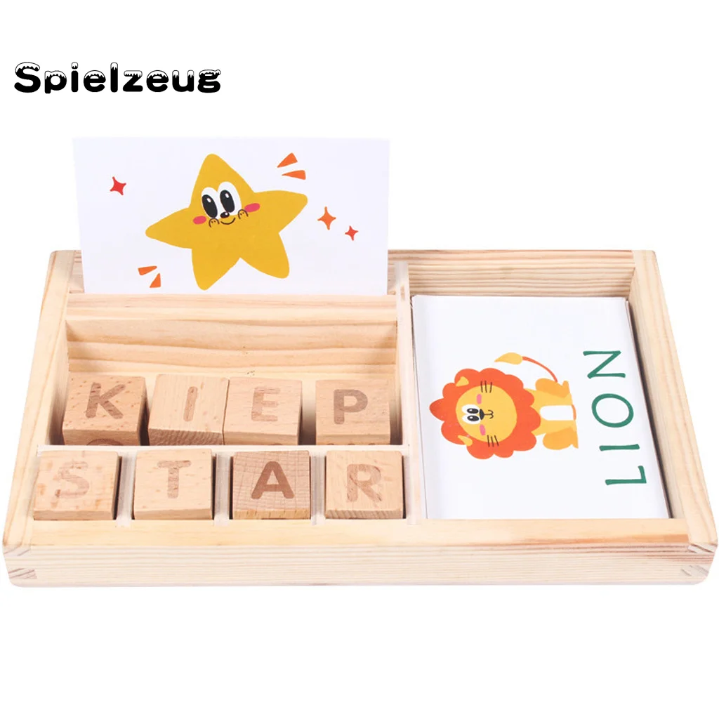 

English Letters Puzzle Educational Toy Wooden Matching Alphabet Spelling Games Educational Early Learning Toys For Kids Gifts#g4
