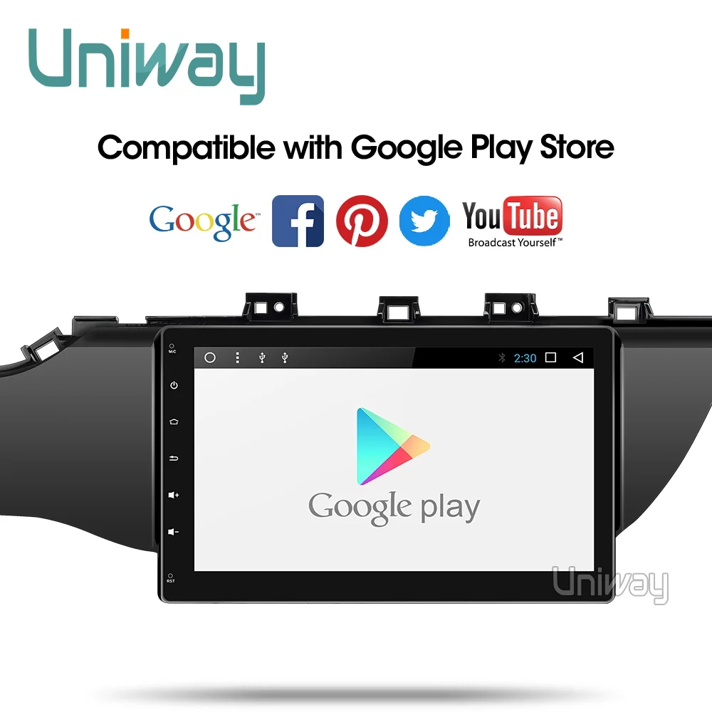 Cheap uniway A17K21071 2G+32G Octa 8 core  android 8.1  car dvd for kia k2 rio 2016 2017 multimedia car radio gps 2