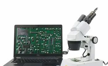 

Stereo Microscope for PCB Boards 3D Viewing ---SWIFT 20X/40X/80X Upper Lower Dual Light Stereo Dissecting Microscope +2MP Camera