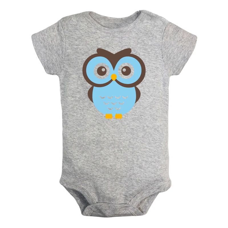 ieBaby2965G Забавная одежда с милым рисунком совы для новорожденных девочек и мальчиков, комбинезон с короткими рукавами, комбинезон, хлопок, рождественский подарок - Цвет: ieBaby2965G