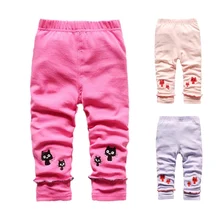 Одежда для маленьких девочек; осенние штаны для новорожденных девочек; хлопковые леггинсы с эластичной резинкой на талии; с рисунком животных; нижнее белье для малышей