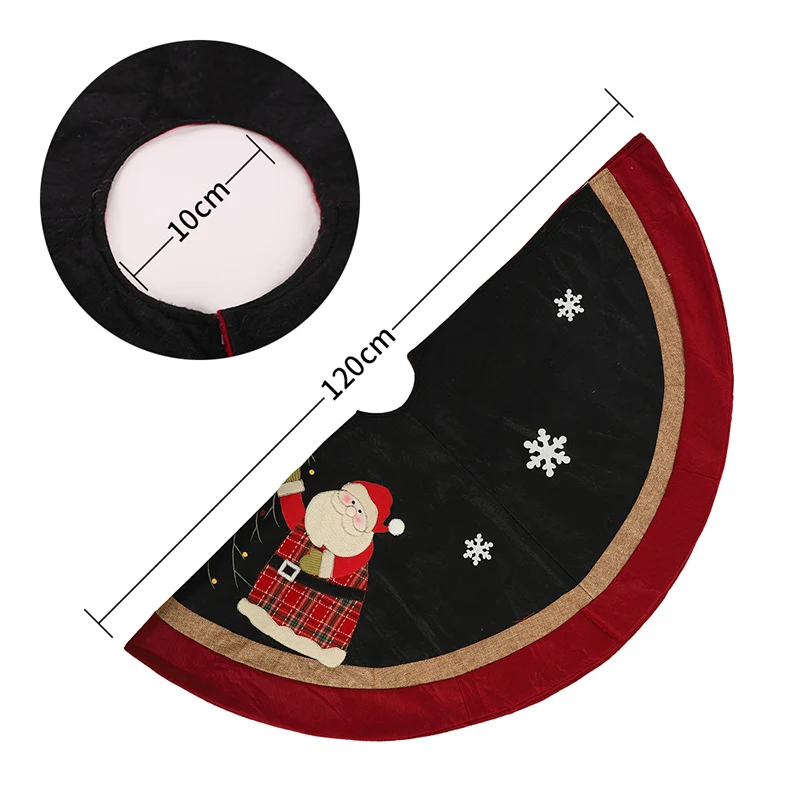 

1 pcs Christmas Kit Tree Skirt Decoration Santa Snowman Nonwoven Fabric 120cm new high quality