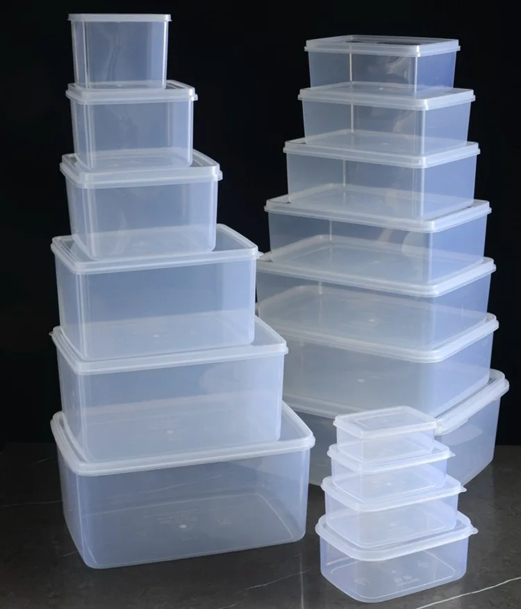 

Transparent Rectangular Refrigerator Receiving Set Refrigerated Food Box Hualong Box Large Capacity Preservation Box