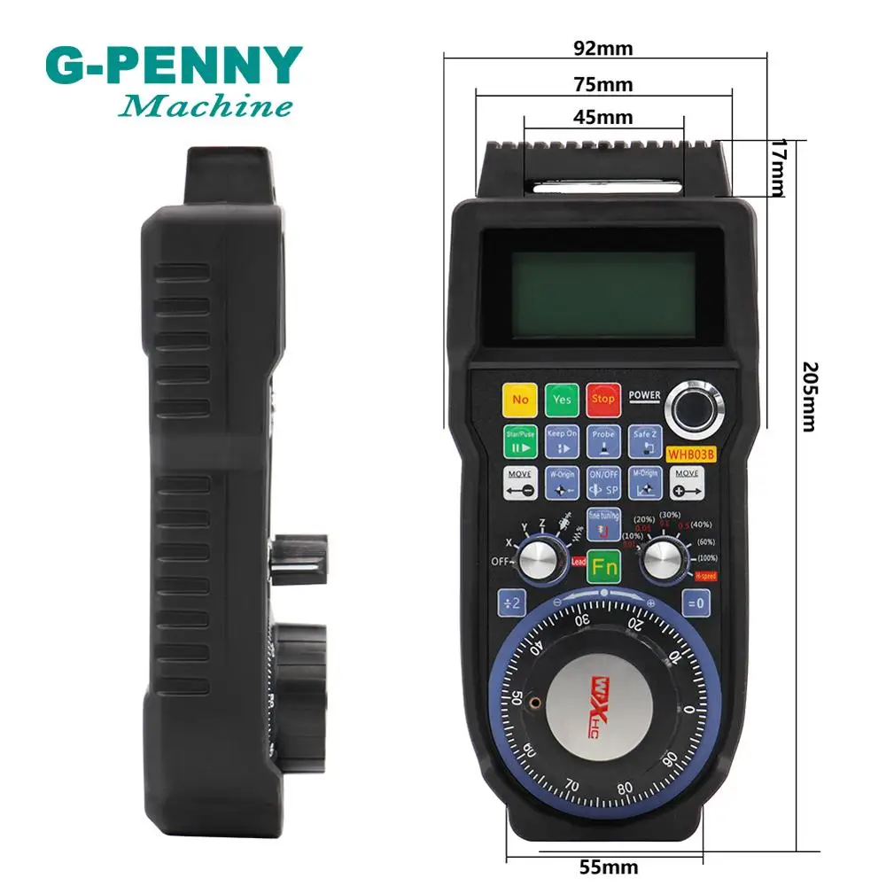 CNC 3Axis USB NC Studio Wireless Remote Handle CNC pulse generator MPG Weihong WHB03B HandWheel for Router Engraving Machine