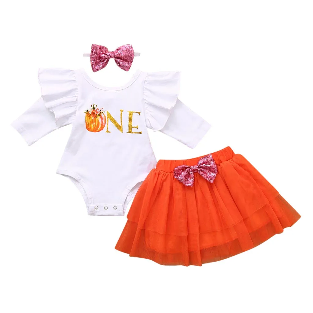 Наряды SAGACE в виде тыквы на Хэллоуин для детей комбинезон девочек топы + Тюлевая