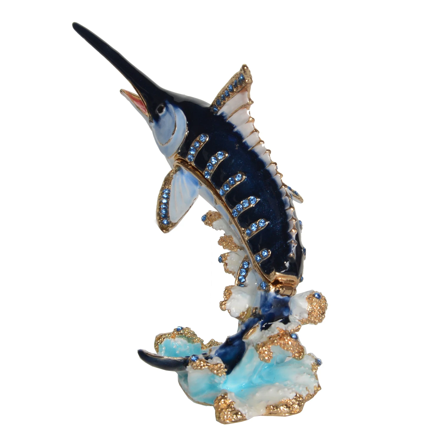 Marlin Fish Trinket Box Jewelry Organizer Nautical Decoration Creative Gifts