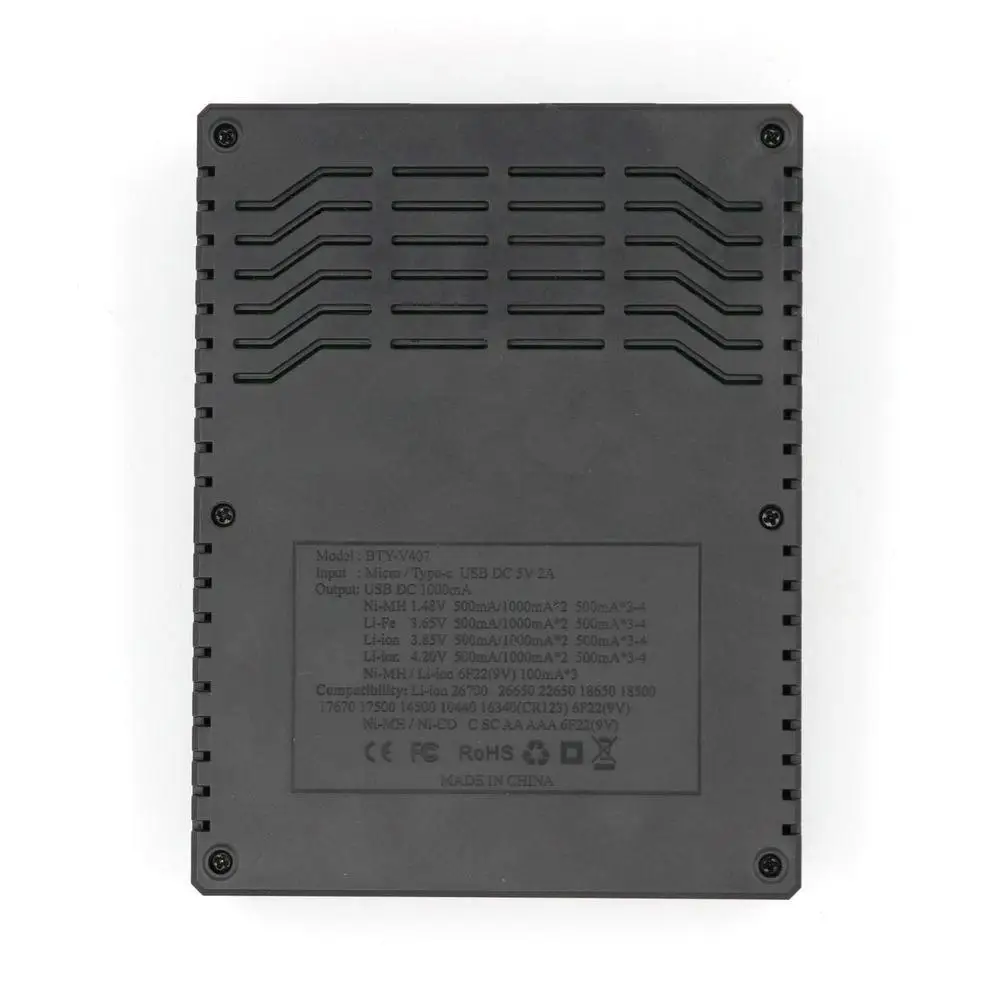 Зарядное устройство BTY-407 Li-Ion Li-fe Ni-CD-плеер смарт-устройство для быстрой Зарядное устройство для 18650 26650 6F22 9V AA AAA 16340 14500 R60