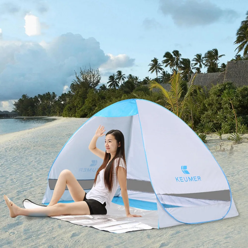 Portable Beach Tent 2 3 Person Automatic Pop up UV Protection Folding