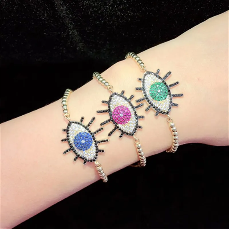 10 шт./лот, латунный браслет в стиле Ближнего Востока, классический регулируемый браслет для ресниц от сглаза, модные ювелирные изделия