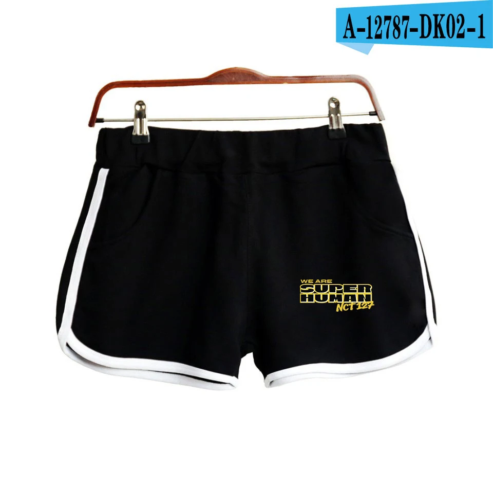 100%cotton Shorts 2019 Summer Elastic Waist Athleisure Shorts Women Black Mid Waist Sporting Shorts