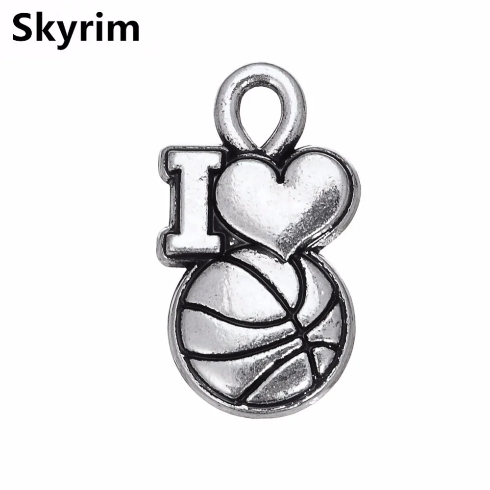Skyrim спортивные украшения Мультяшные Подвески в виде баскетбола I LOVE с одной