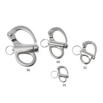 

316 Stainless Steel Rigging Sailing Fixed Bail Snap Shackle Fixed Eye Snap Hook Sailboat Sailing Boat Yacht Outdoor Living
