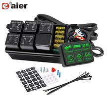 Panel de interruptor de 6 entradas para coche, camión y Jeep, sistema de relé electrónico, caja de Control de circuito, relé de fusibles, caja de arnés de cableado