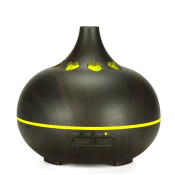 

150ml Night light Ultrasonic Air Humidifier Aroma Essential Oil Diffuser with Wood Grain 7 Color Changing LED Lights for Office