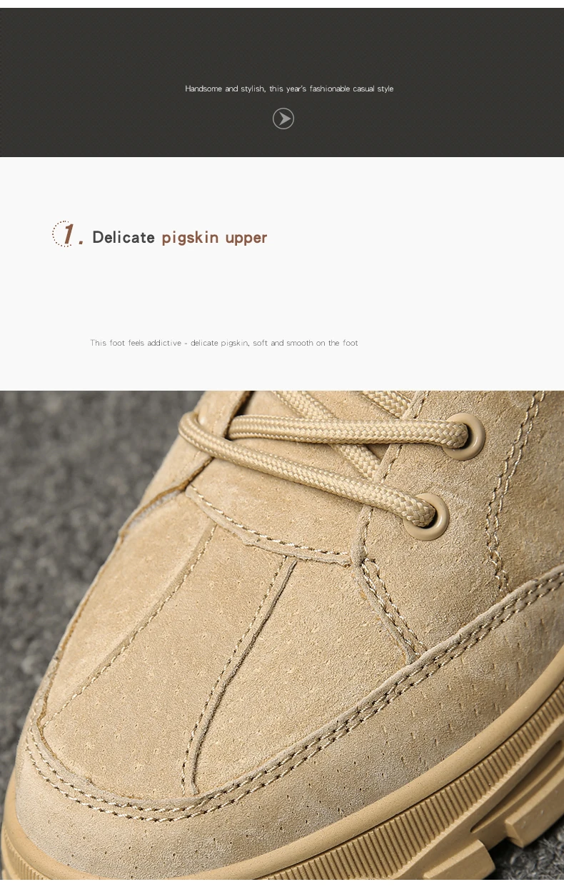 Warm Winter Men Boots Leather Ankle Boots Men Winter Work Shoes Male Lace Up Anti-slip Boots British Sneakers Motorcycle Boots