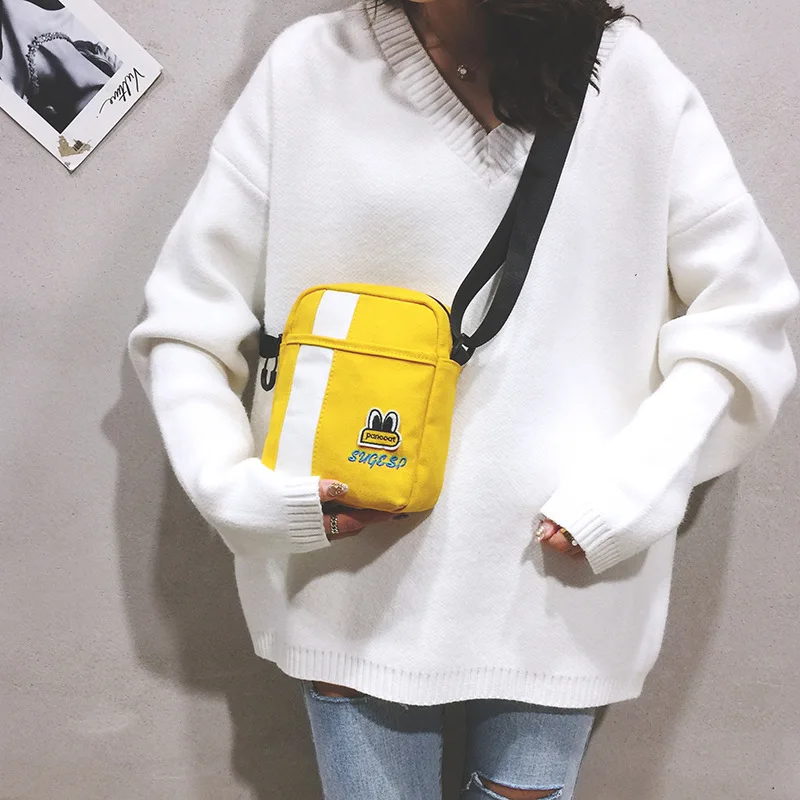 

Small Bag Women's 2019 New Style Japanese-style Soft Girl GIRL'S Canvas Crossbody Bag INS College Harajuku School Bag