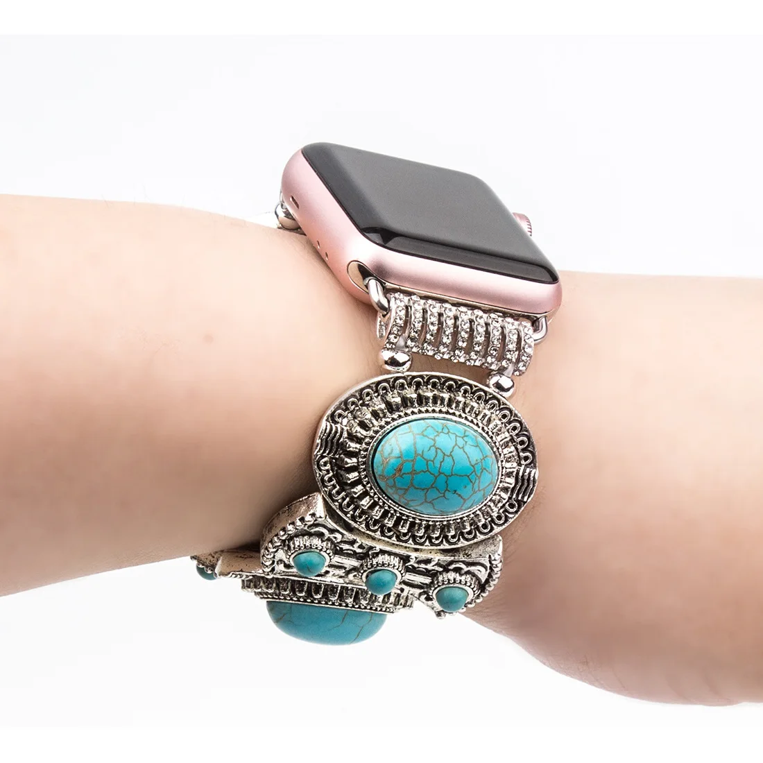 Женский ювелирный ремень, ремешок для Apple Watch, хит, 38 мм/42 мм, светящийся жемчужный рубиновый бирюзовый браслет для IWatch 4 3 2 1, браслет