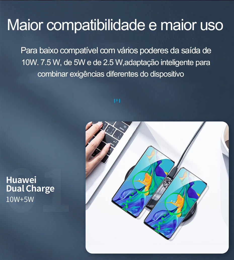 Carregador sem Fio Almofada de Carregamento sem Fio Visível para Samsung Carregamento para Airpods Duplo de 15w para Iphone Baseus xs xr Galaxy Note 10 Plus Nota 9 8 S10 s9 11 Pro Max x 7 Max XR Almofada de carregamento sem fio