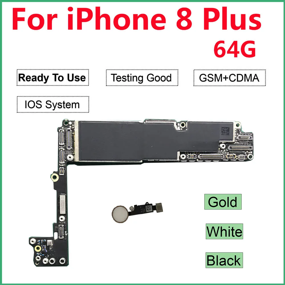 Для iPhone 8 Plus материнская плата с/без кнопки Home Touch id оригинальная разблокированная для iPhone 8 P Clean iCloud 64GB 256GB