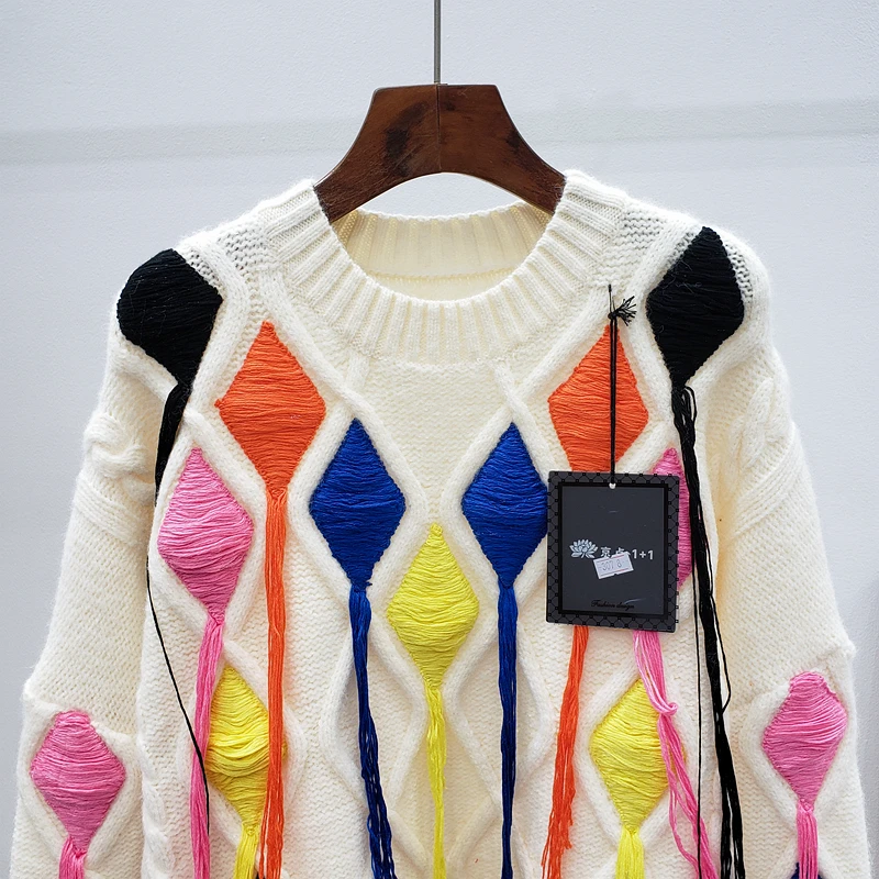 Autumn New Women Chic Vintage Rainbow-Colored