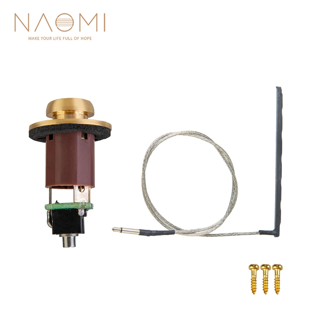 Naomi Guitar Pickup Sotto La Sella Pick-Up Piezo Cable Stick 6.35Mm Output 2.5Mm Input Endpin Jack Jack Per Chitarra Acustica