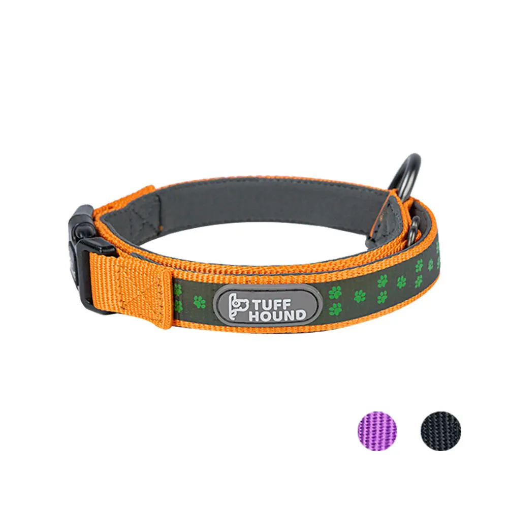 Dog Collar With Safety Locking Buckle Reflective Adjustable Nylon Pet