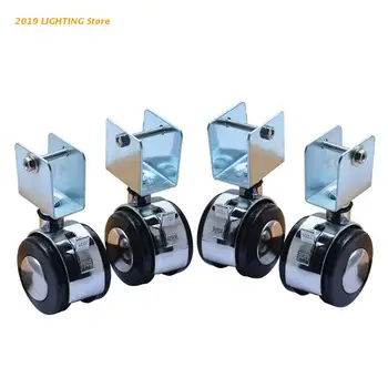 

4Pcs 2 Inch Crib Casters Cabinet Clamp with Brake Wheels Nylon Furniture Hardwar
