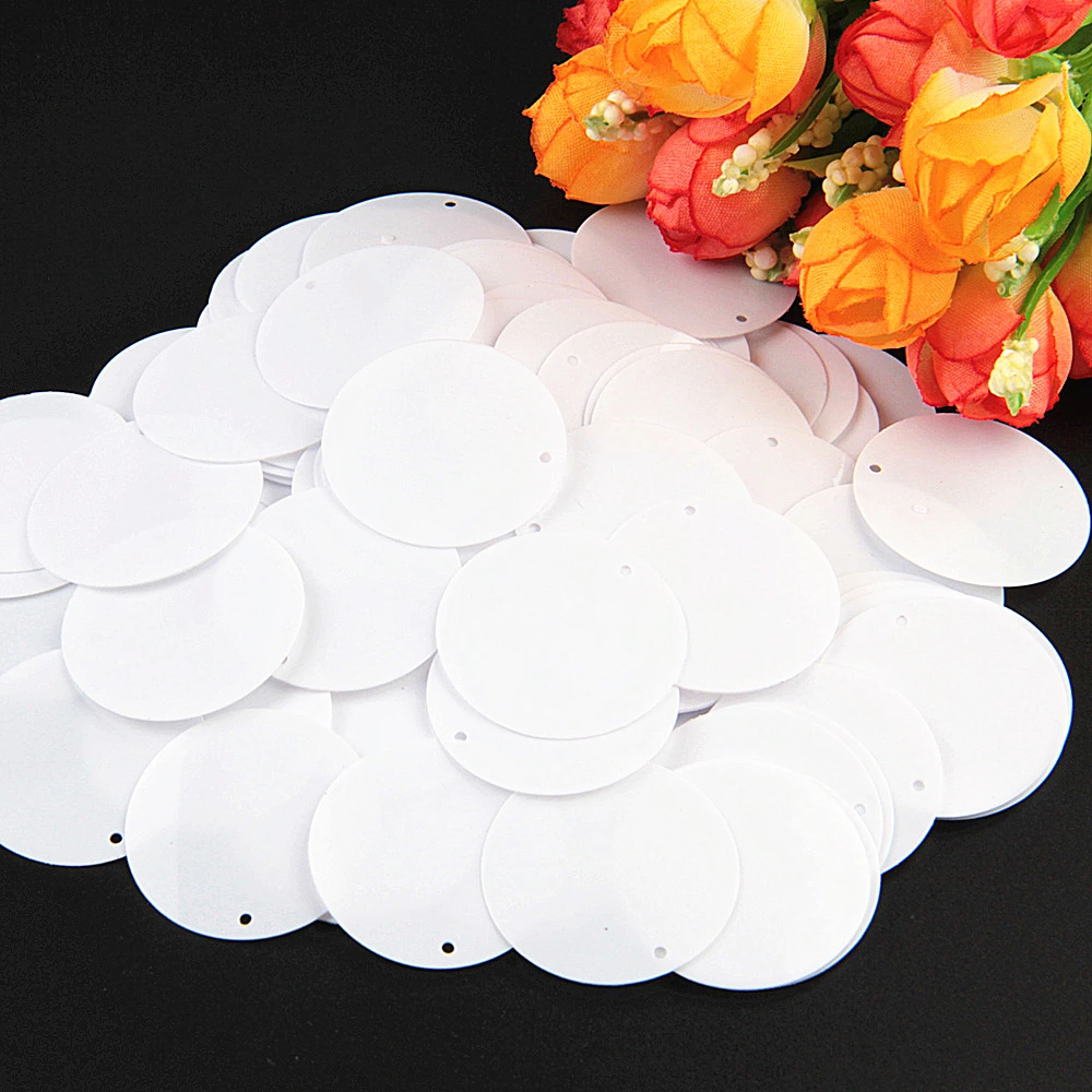 Sequin 3-30mm White Series Color Round Cup Large Sequins Flat Round Pvc Sequin Paillettes Sewing Wedding Decoration Craft 10g