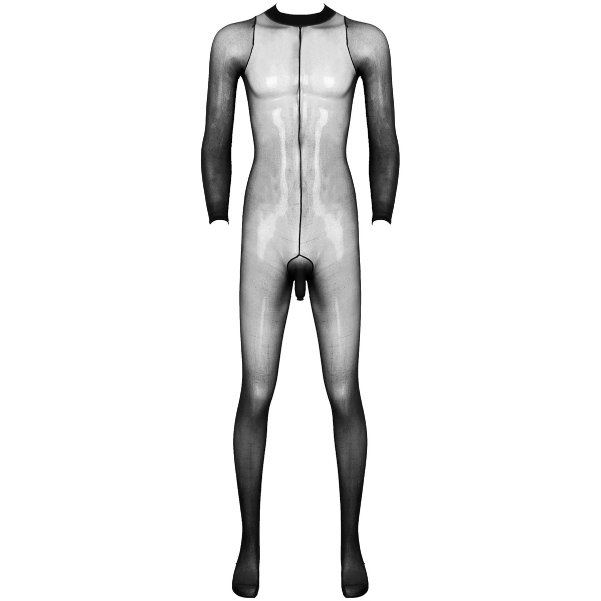 iEFiEL Men's Sexy Jumpsuit Sheer Mesh Open Penis Full Body Stockings Pantyhose Sheath Footed Tights Leggings Bodysuit Catsuit men underwear,sexy lingerie