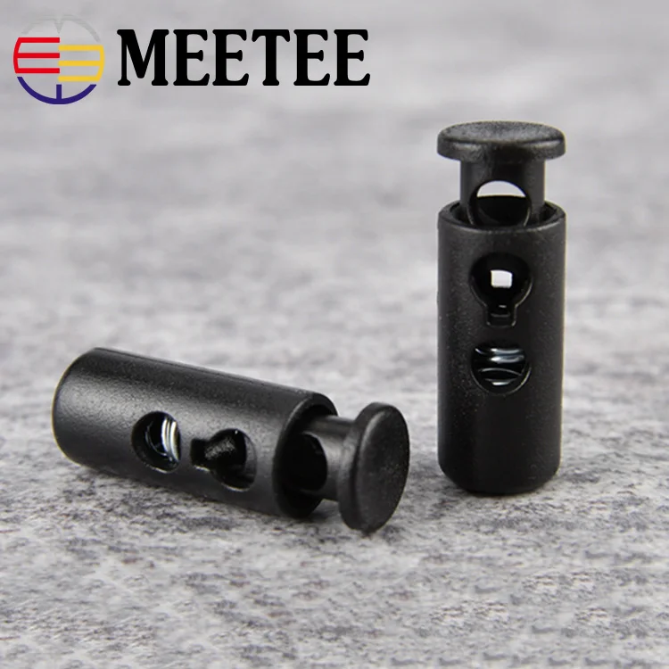 100 Pcs Plastic Cord Lock Stopper Black Toggle Lente Sluiting Touw Lock