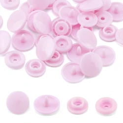 Bulk Pack of T5 Plastic Snap Buttons for DIY Crafting and Garment Fastening (Pink Snap Button)